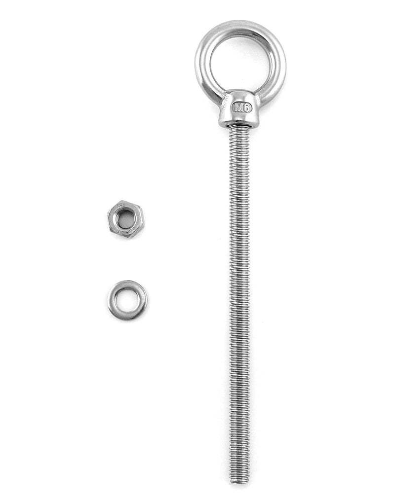 QWORK Threaded Eyebolts, 10 Pack 1/4" x 4" Long Stainless Steel Marine Grade Shoulder Eye Bolt - Image 5